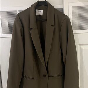 Old Navy Women's Olive Green Single-Button Blazer